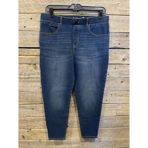 Betabrand‎ Pull On Jeans Women's L S-Petite Dark Wash Blue Denim